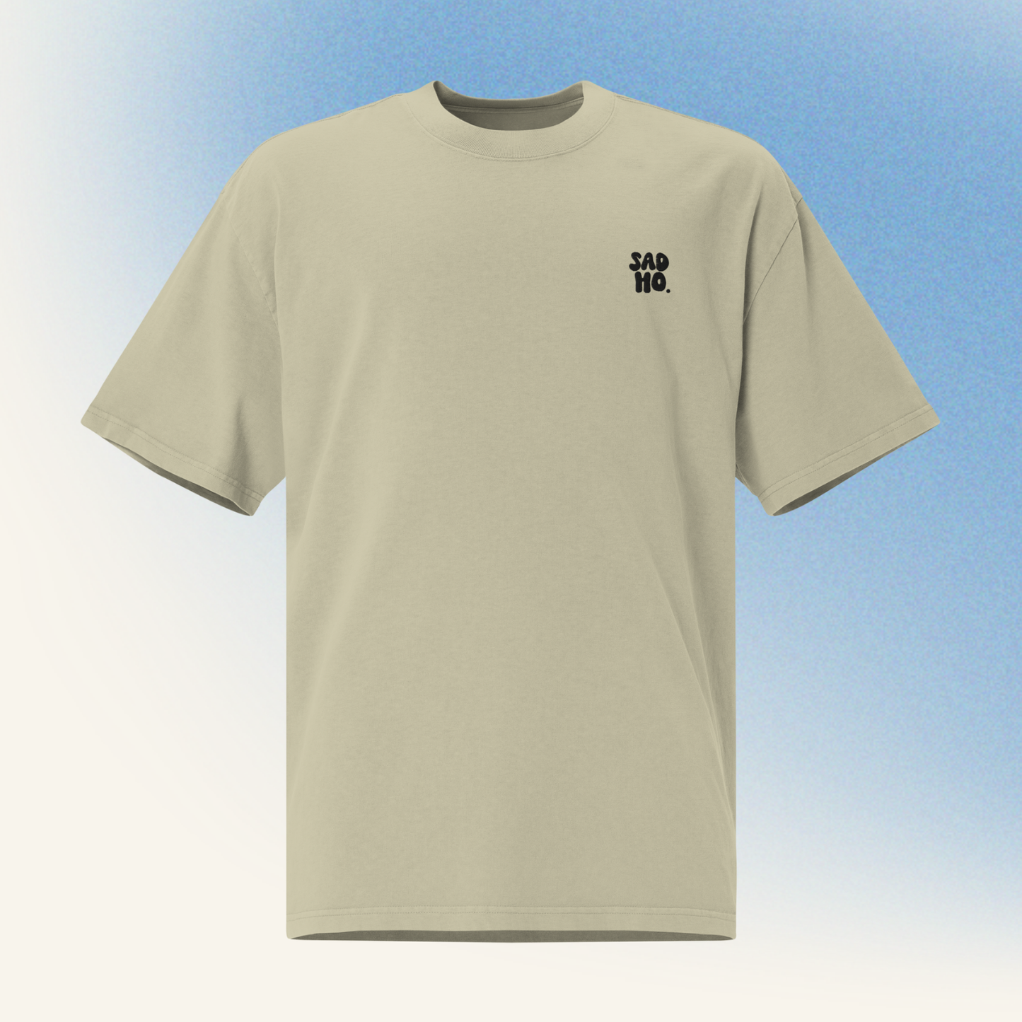 Black Logo Embroidered Oversized Tee