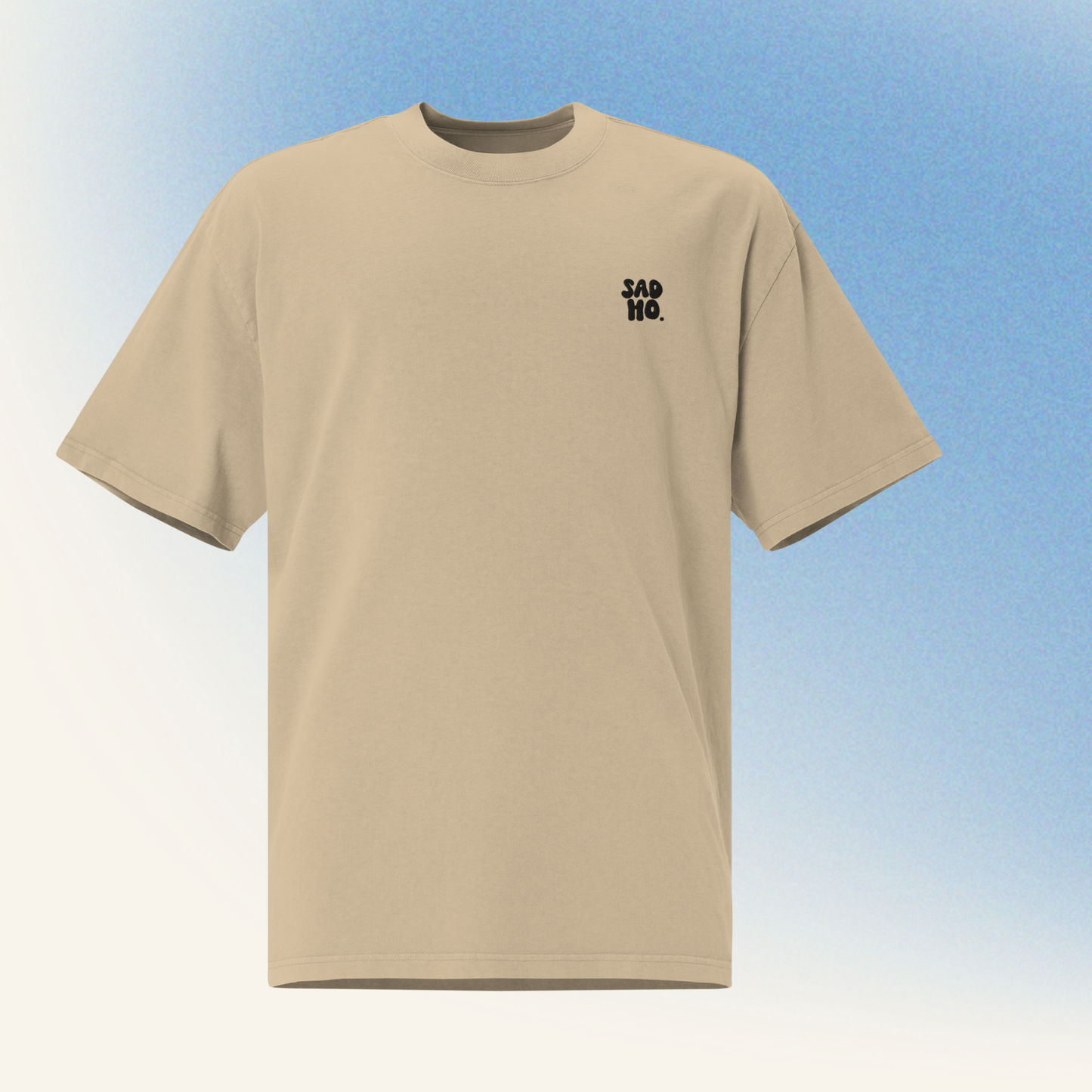 Black Logo Embroidered Oversized Tee