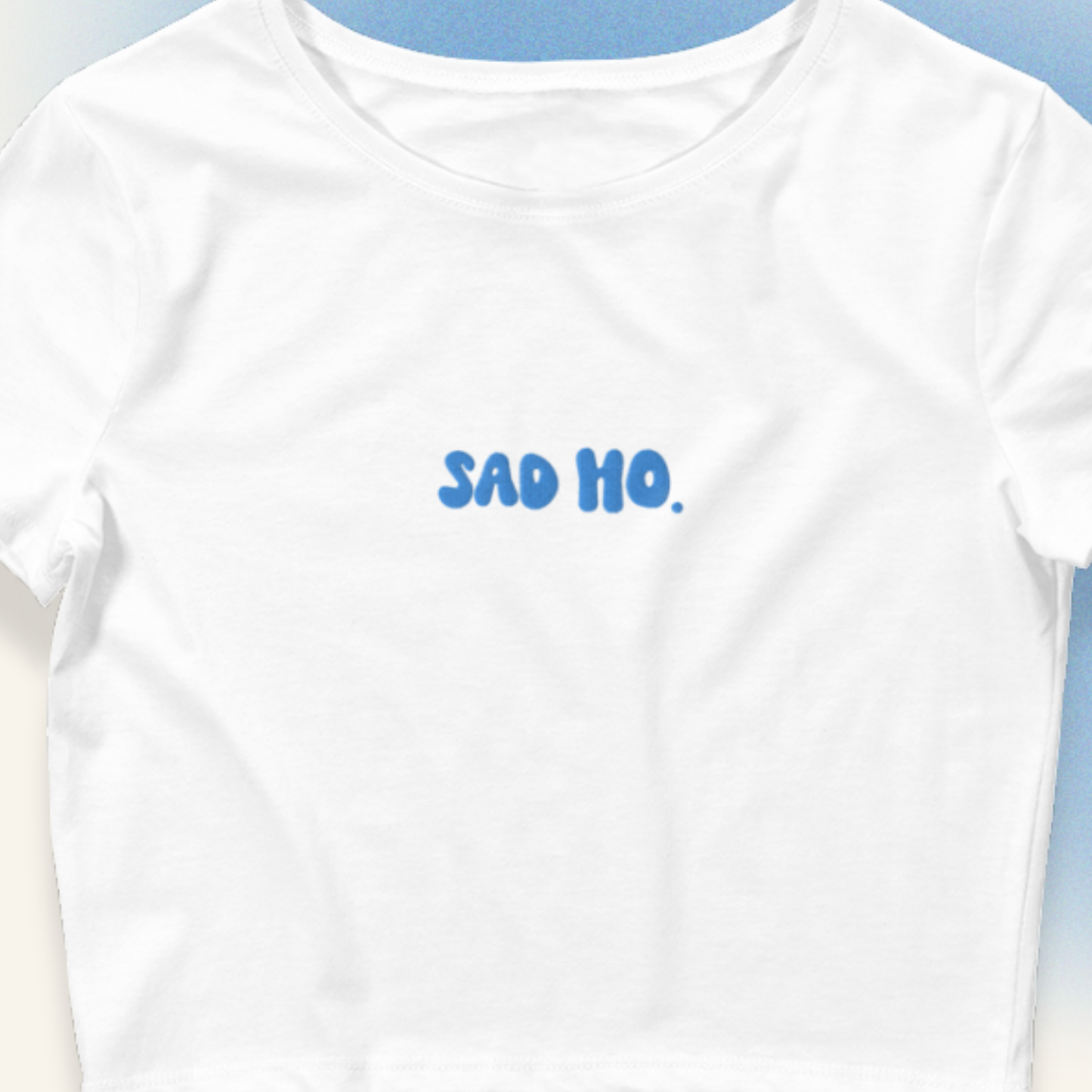 Embroidered Sad Ho Crop Tee