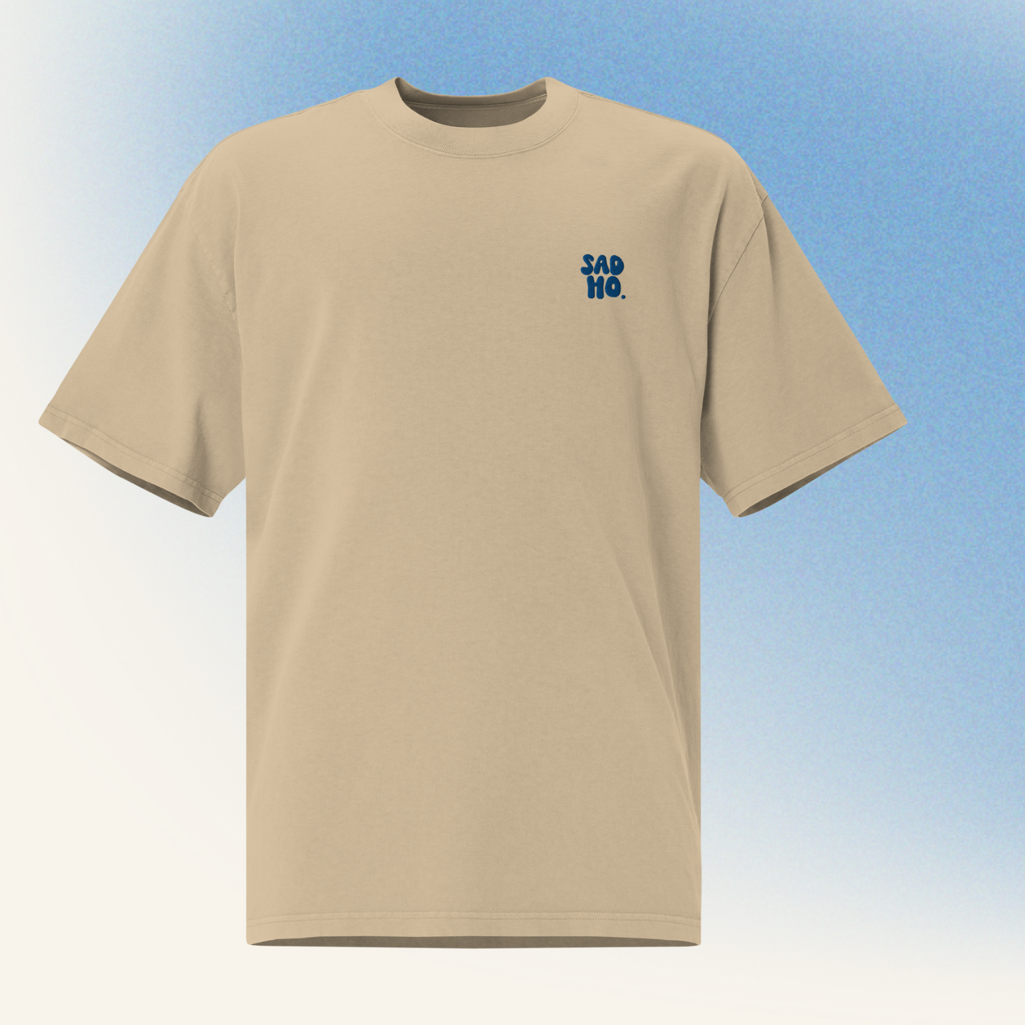 Blue Logo Embroidered Oversized Tee