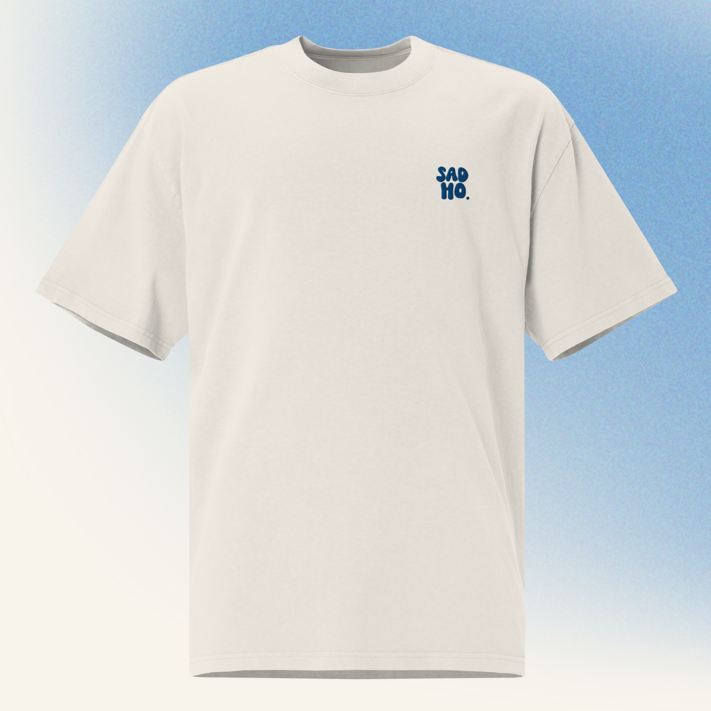 Blue Logo Embroidered Oversized Tee