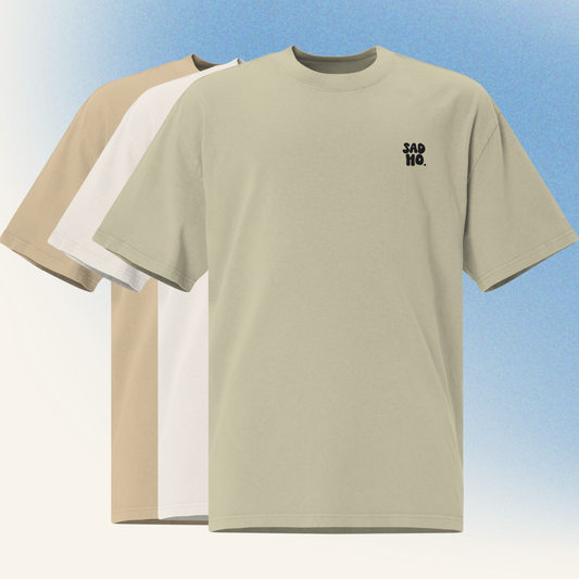 Black Logo Embroidered Oversized Tee